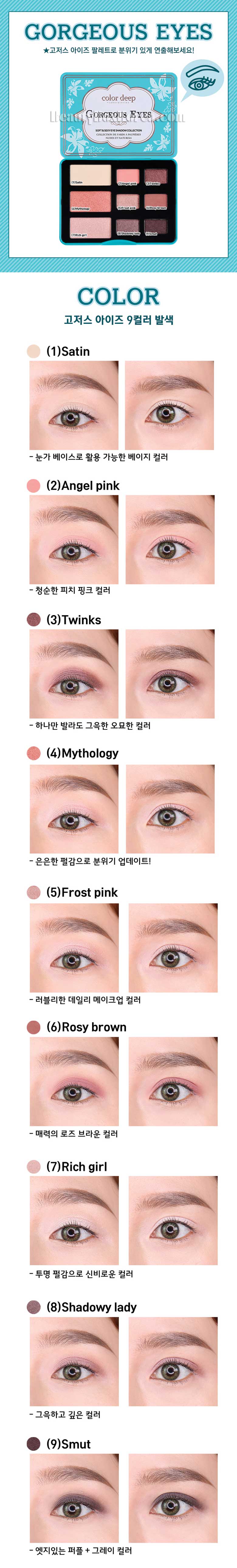 Color Deep 9 Color Gorgeous Eyes Eyeshdow Palette 10 2g Best Price And Fast Shipping From Beauty Box Korea