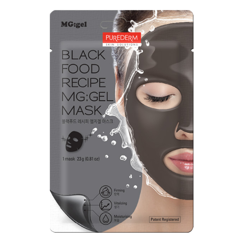 [PUREDERM] Black Food Recipe MG:gel Mask 23g   (Weight : 38g)