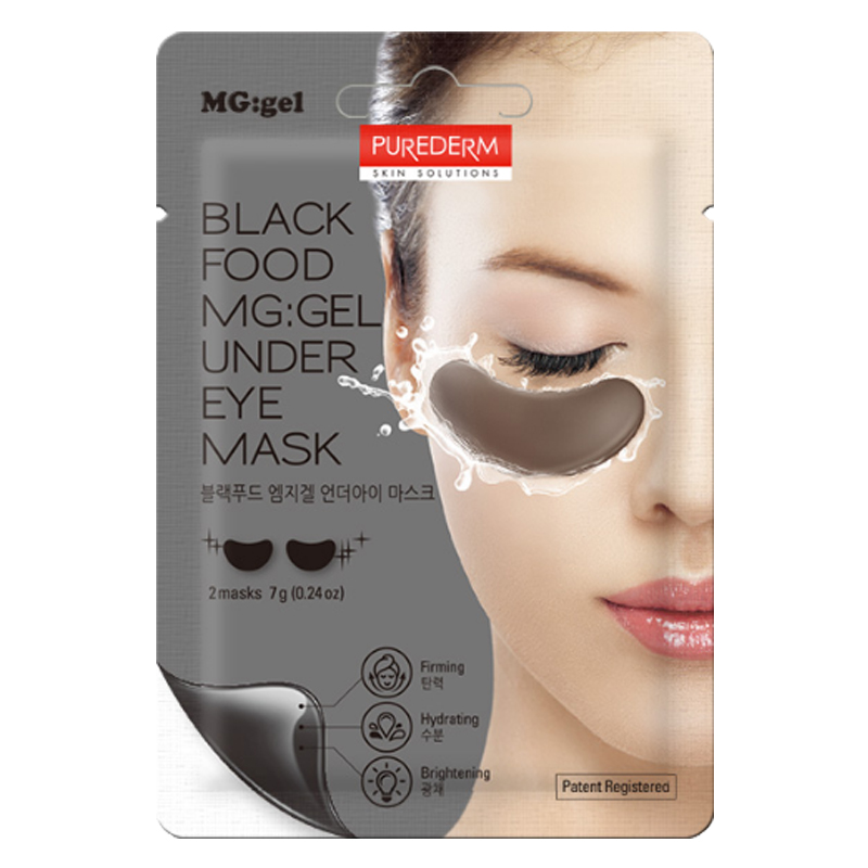 [PUREDERM] Black Food MG:gel Under Eye Mask 7g   (Weight : 12g)