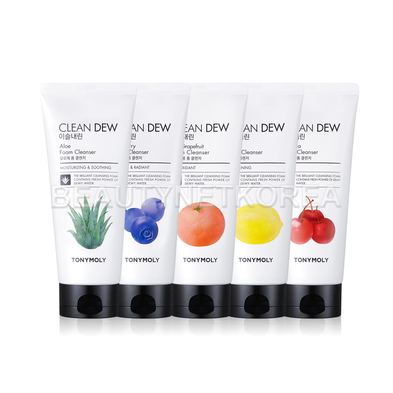 [TONYMOLY] Clean Dew Foam Cleanser 5 Types 180ml (Weight : 217g) - Own label brand  Beautynetkorea Korean cosmetic