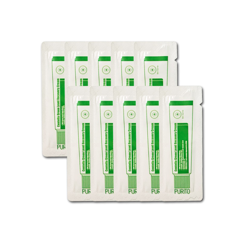 [PURITO] Centella Green Level Recovery Cream 10pcs [Sample] (Weight : 20g)