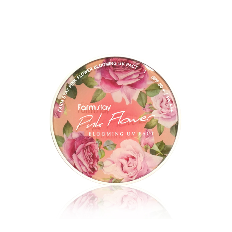 [FARM STAY] Pink Flower Blooming UV Pact (SPF50+/PA+++) 3 Colors 12g * 2ea (Weight : 129g)