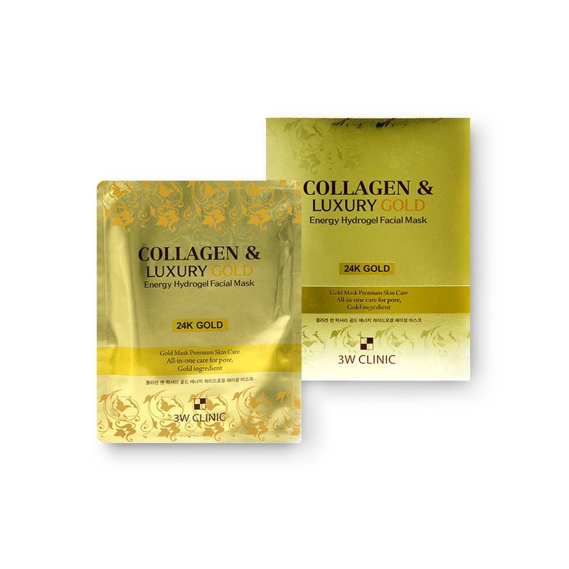 [3W CLINIC] Collagen & Luxury Gold Energy Hydrogel Facial Mask 1pc 30g (Weight : 54g)