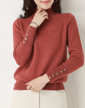 [밍크기모] 아이코닉 반목 스웨터 v150485