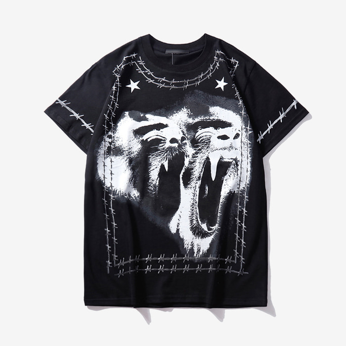 105194 GI 오랑우탄 팬스 하프 티셔츠 (Black)