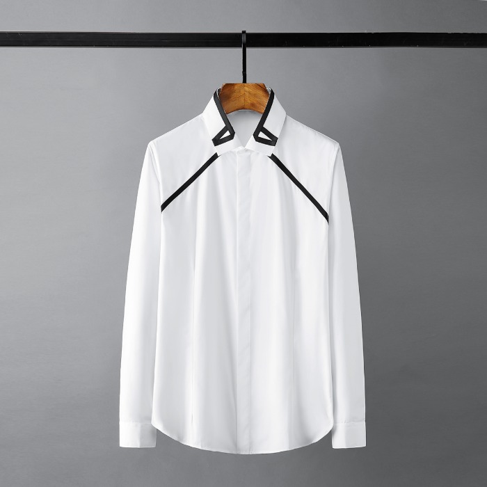 112216 카라 체스트 절개라인 긴팔 셔츠(White)