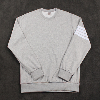 90406 TH 4줄 배색 테이프 라운드 맨투맨 티셔츠 (Gray)