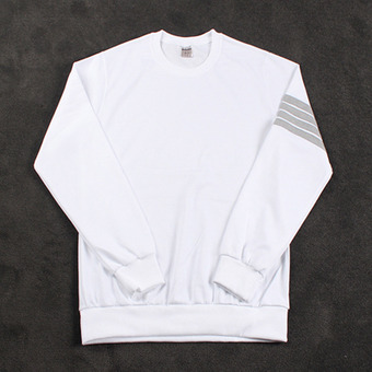 90418 TH 4줄 배색 테이프 라운드 맨투맨 티셔츠 (White)