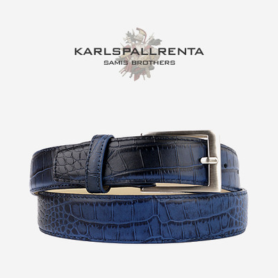 -K.S- 83834 italy real leather 크로커 리얼태닝 클래식 벨트 (Navy)