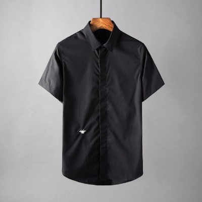 106877 GU 시그니처라인 벌꿀자수 하프 셔츠 (화이트(블랙자수)/100)