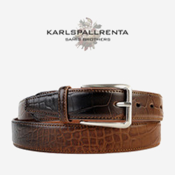 -K.S- 88777 italy real leather 크로커다일 리얼태닝 캐쥬얼 벨트 (Brown)