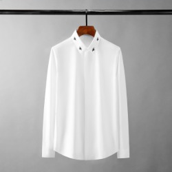 111638 카라 벌자수 히든버튼 긴팔 셔츠(White)