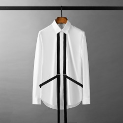 111639 페이크 서스펜더 스트랩 긴팔 셔츠(White)