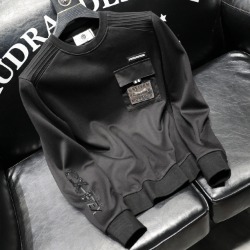 112080 견장 숄더 포켓 맨투맨 티셔츠(Black)